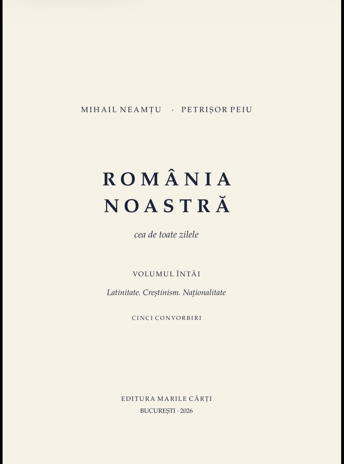 Pagina de titlu a volumului „România noastră cea de toate zilele”